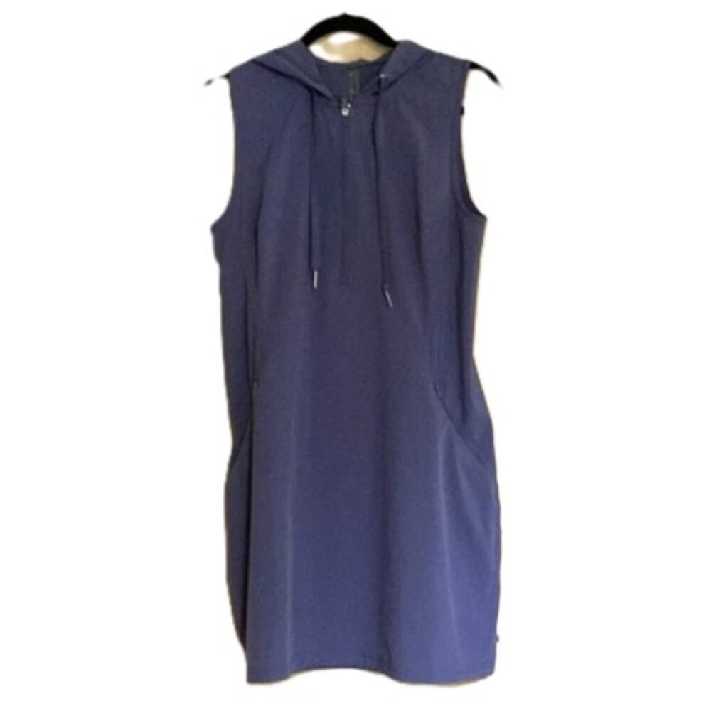 Calvin Klein 3/4 Zip Active Dress with Hood | Gray/Blue | Size S
